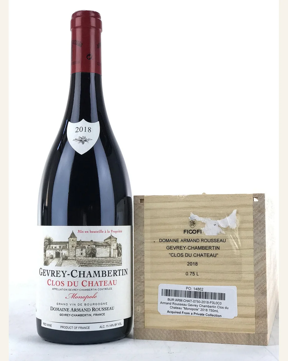Armand Rousseau Gevrey Chambertin Clos Du Chateau热夫雷香贝丹独占园酒标与酒瓶图片